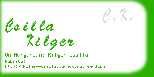 csilla kilger business card